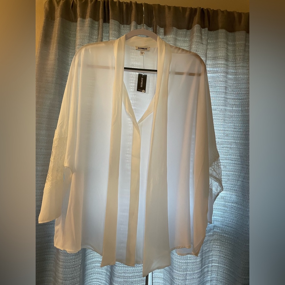 NWT Express white sheer top